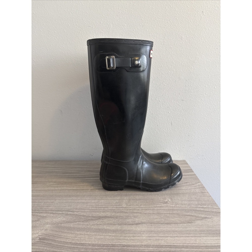 Hunter Original Tall Rubber Rain Boots Black Women's Size 6 Outdoor